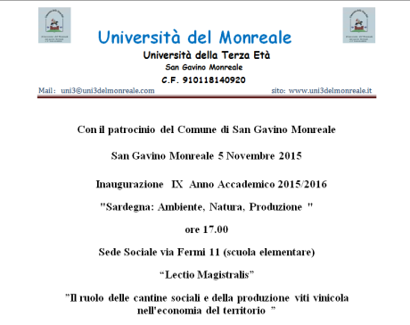 Inaugurazione IX Anno Accademico dell'Università della Terza Età