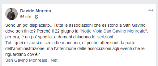 Notte Viola, l'appello di Davide Moreno