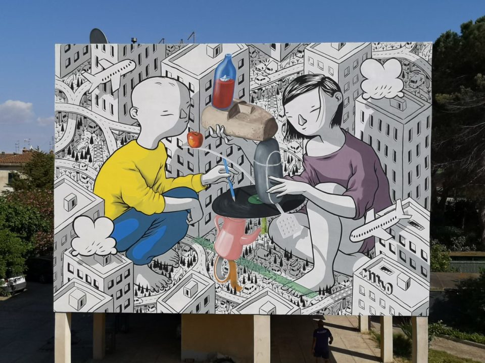 Via Pascoli, a San Gavino un nuovo meraviglioso murale firmato dallo street artist Millo